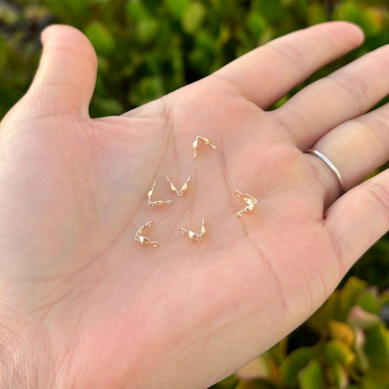 Adabele 20pcs Real 1/20 14K Gold Filled Clamshell Calotte Bead Tip End Cap Knot Cover Double Closed Rings for DIY Craft Jewelry Making JK4-B2 - Image 3